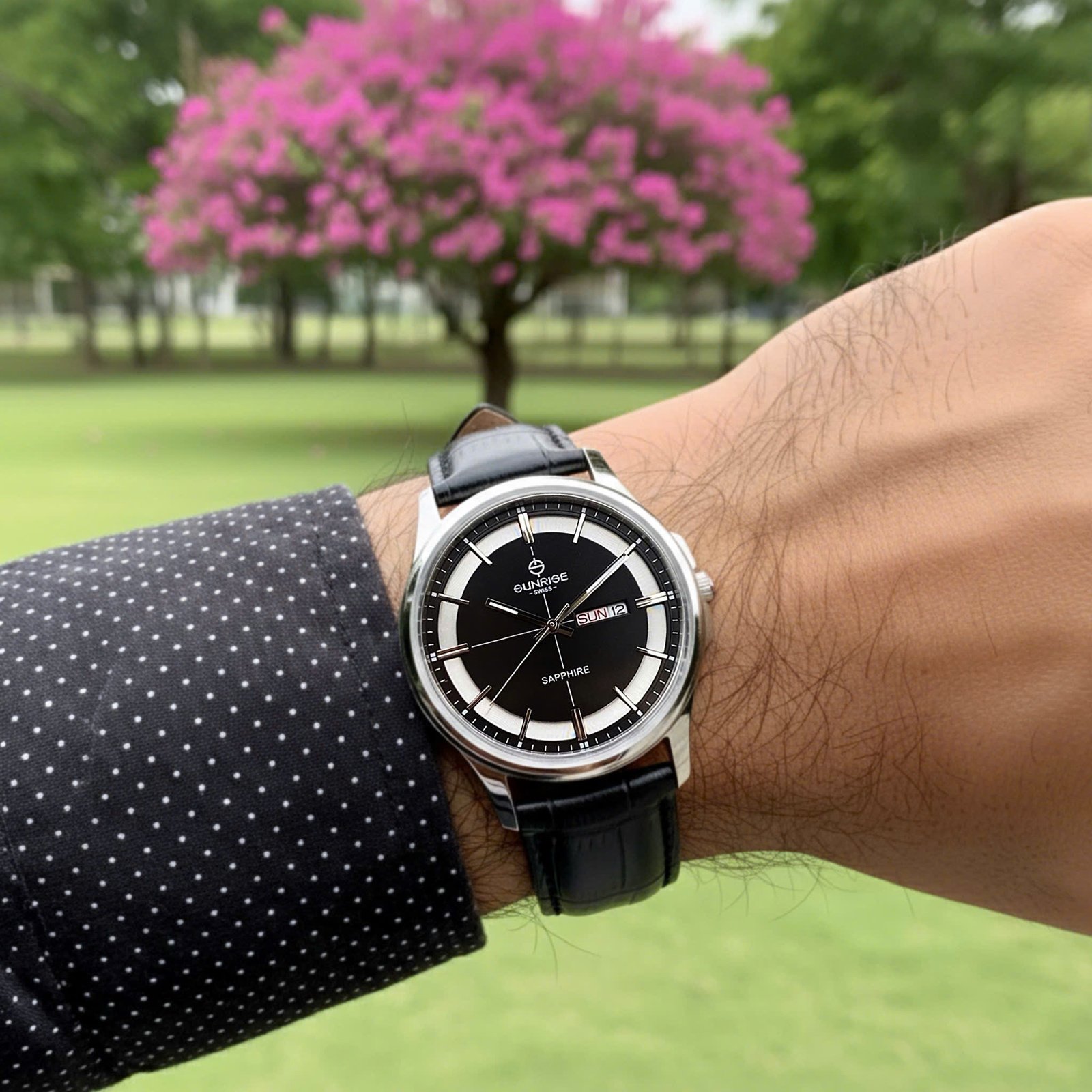 Đồng Hồ Nam Sunrise Dây Da 1143PB - Lịch Lãm Nơi Công Sở