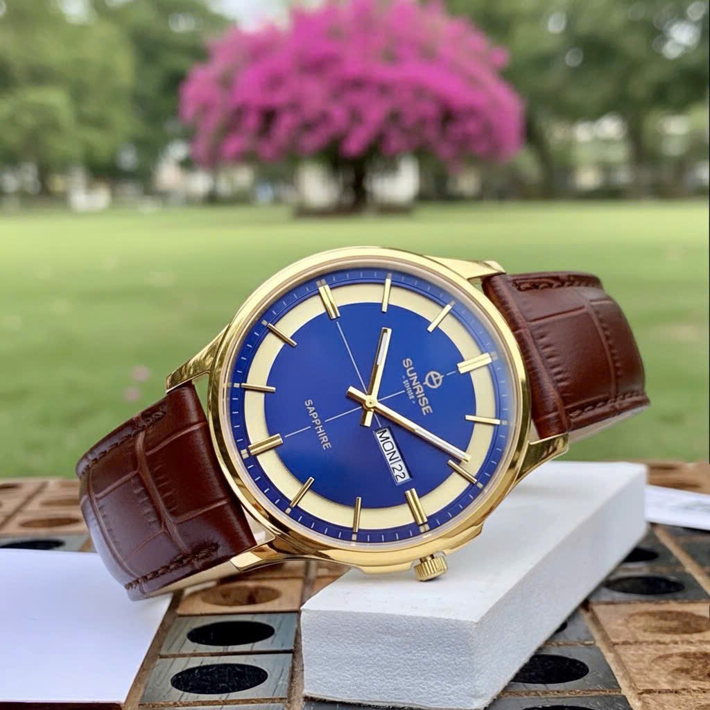 Đồng Hồ Nam Sunrise Dây Da 1143PB - Lịch Lãm Nơi Công Sở