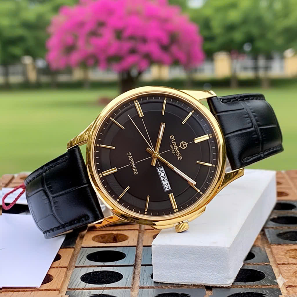 Đồng Hồ Nam Sunrise Dây Da 1143PB - Lịch Lãm Nơi Công Sở