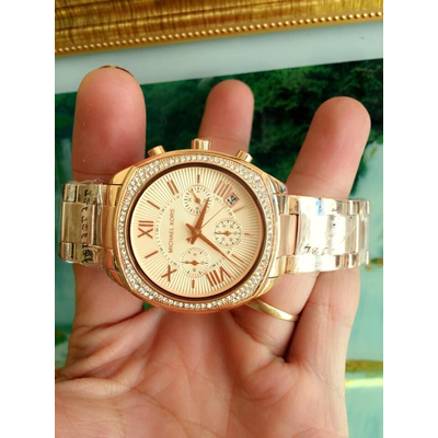 Đồng hồ nữ Michael Kors chronograph Gold Dial Plated Mk6134