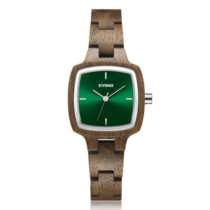 Đồng Hồ Nữ gỗ phong thủy STARKE SK106AL Gỗ óc chó nâu trắng