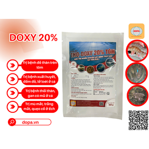 DOXY 20% TÔM (100G) – Giải Pháp Hiệu Quả Đặc Trị Đỏ Thân, Bệnh Xuất Huyết Trên Tôm, Cá, Ếch