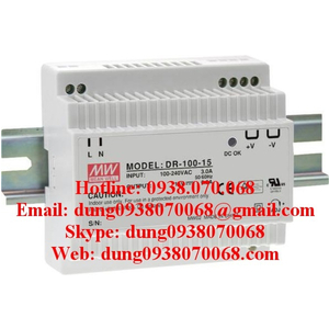 Nguồn MEAN WELL DR-100-12, DR-100-15, DR-100-24