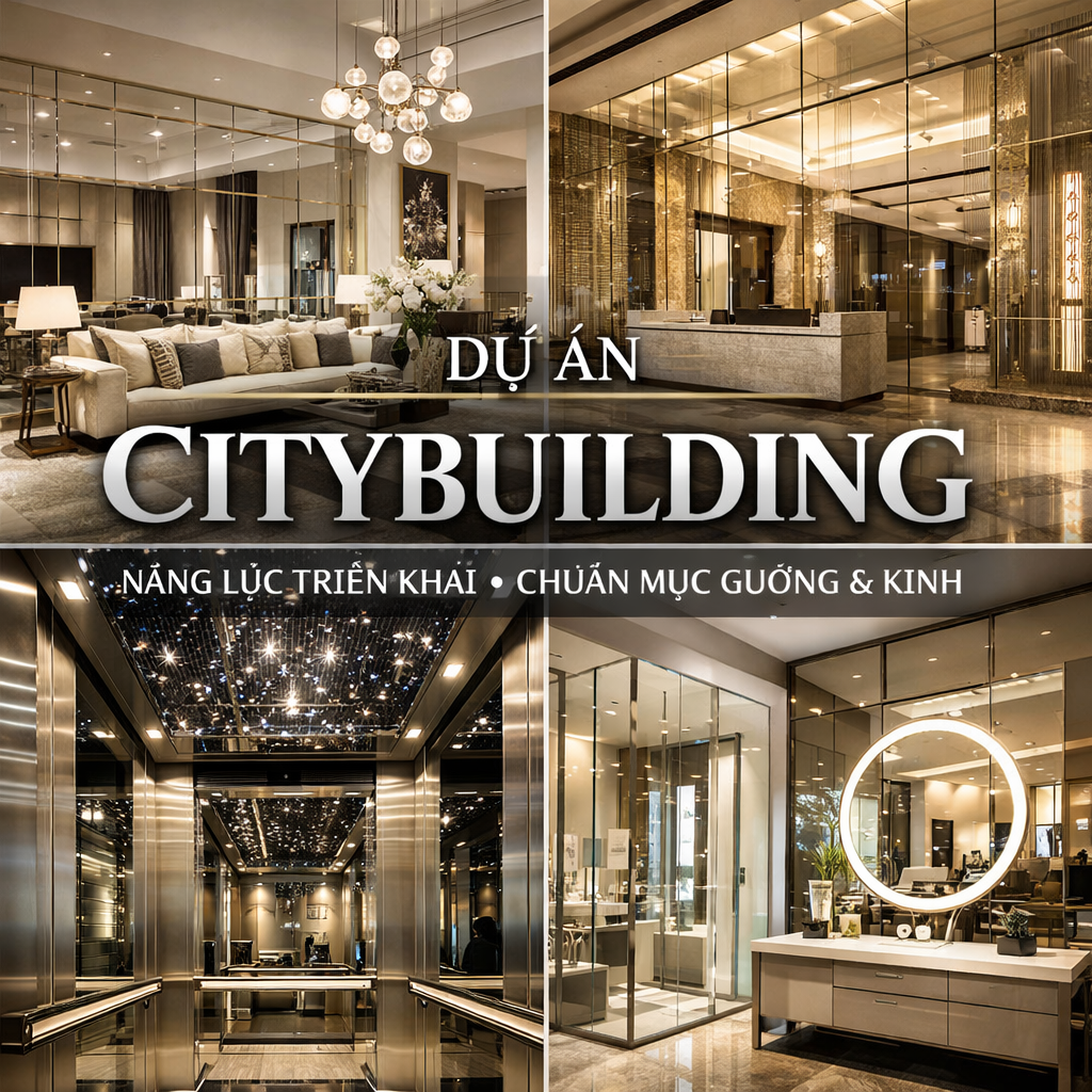 💠 Dự án tại Citybuilding phản ánh năng lực triển khai thực tế, tư duy kỹ thuật và chuẩn mực gương – kính trong không gian dân dụng, thương mại và thang máy. Không bán hàng – không báo giá – chỉ tập trung vào cách làm đúng.