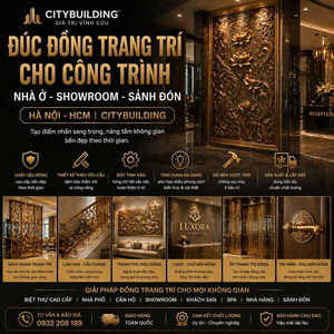 ĐÚC ĐỒNG TRANG TRÍ CHO CÔNG TRÌNH NHÀ Ở SHOWROOM SẢNH ĐÓN HÀ NỘI HCM CITYBUILDING