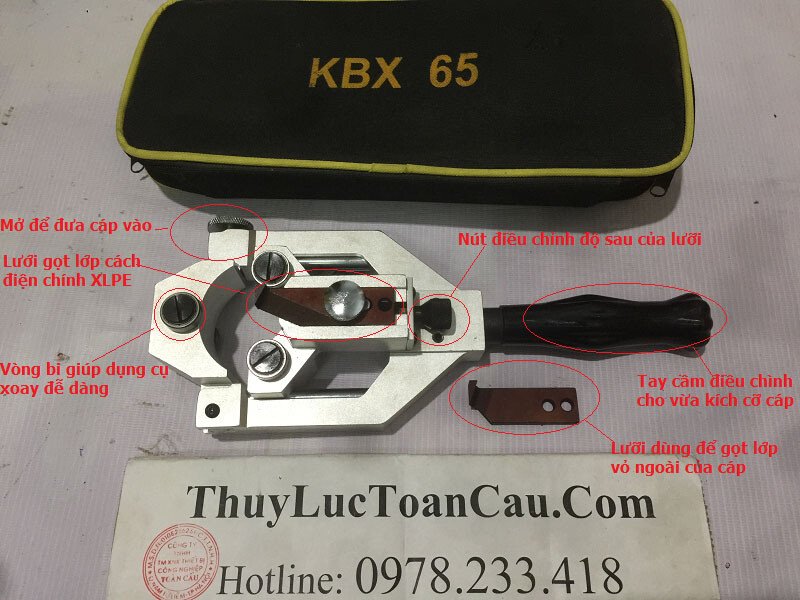 Hình ảnh Trọn bộ Dụng cụ bóc vỏ cáp điện ngầm 35Kv KBX-65