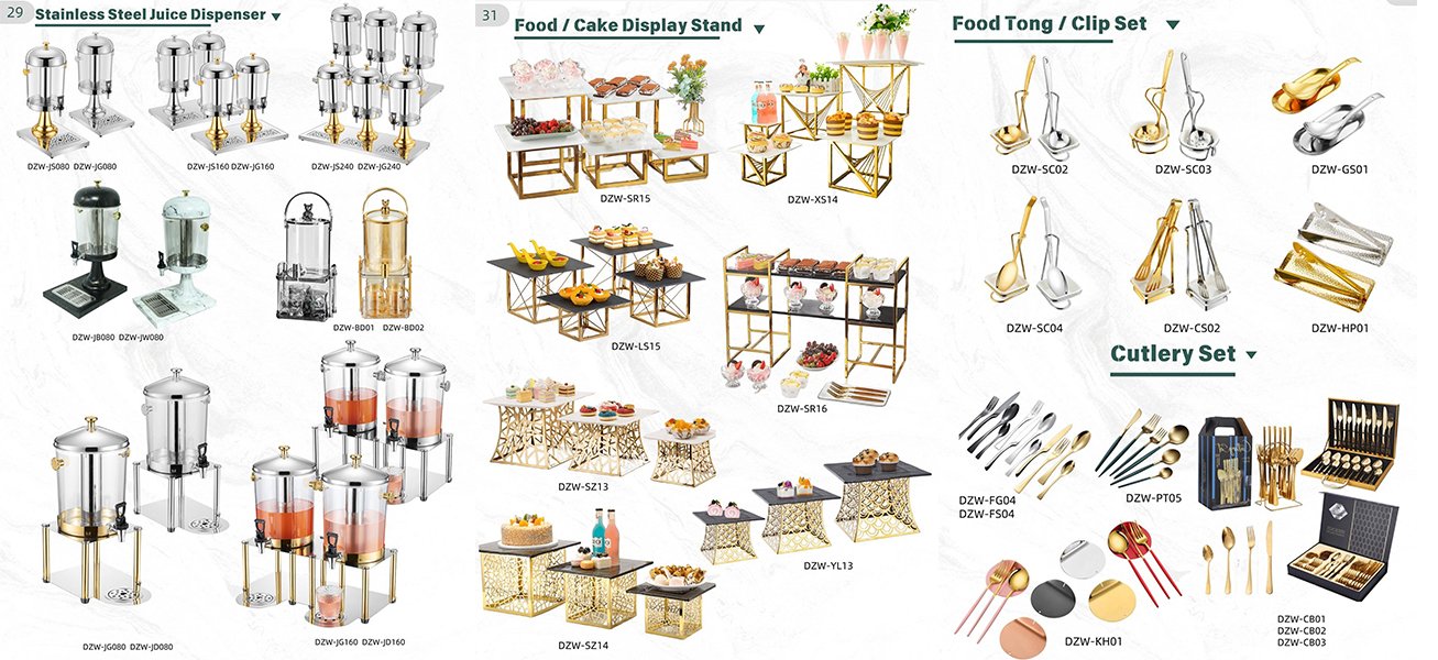 Các loại dụng cụ tiệc buffet phổ biến hiện nay