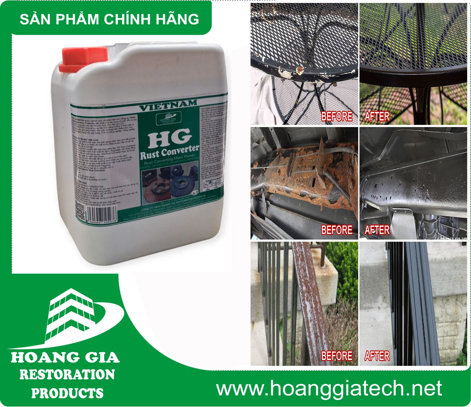 Dung dịch biến đổi Rỉ Sắt HG RUST CONVERTER5000ML