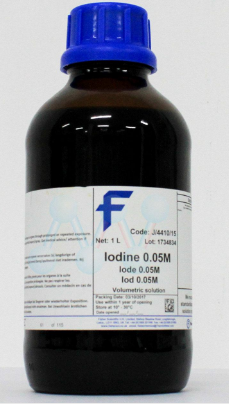 Dung dịch chuẩn Iodine 0.05M(0.1N) Chai 1l , Fisher