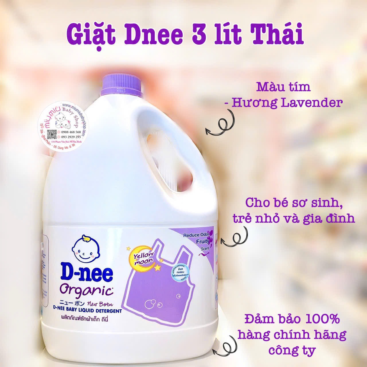 Dung dịch giặt Dnee 3 Lít (màu xanh) 🇹🇭