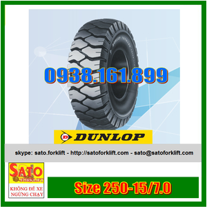 Bánh đặc xe nâng hiệu Dunlop size 250-15/7.0