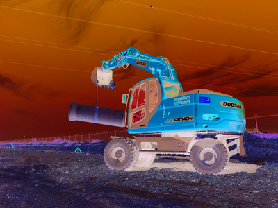 Máy xúc đào doosan bánh lốp DX140W