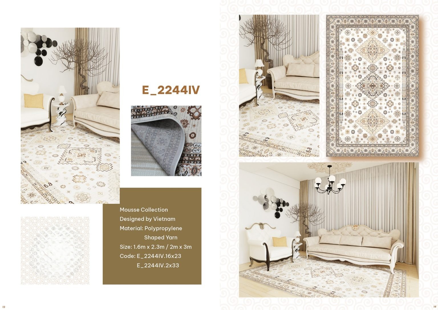 THẢM DỆT CỔ ĐIỂN CAO CẤP- GO-MOUSSE E_2244IV