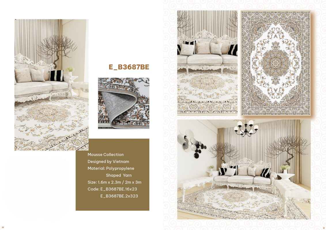 THẢM DỆT CỔ ĐIỂN CAO CẤP- GO-MOUSSE3687B