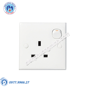 Ổ cắm đơn 3 chấu 13A có công tắc kiểu Anh - Model E15R_WE