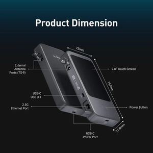 GL-Inet Mudi 7 (GL-E5800) | 5G NR Tri-band Wi-Fi 7 High-speed VPN, OpenVPN-DCO, Dual SIM Dual Standby, battery Up to 13.5hrs Run Time Travel Router