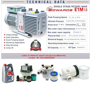 E1M18 FX 115 / 200-230V, 1-ph, 50 / 60Hz với đầu nối IEC60320