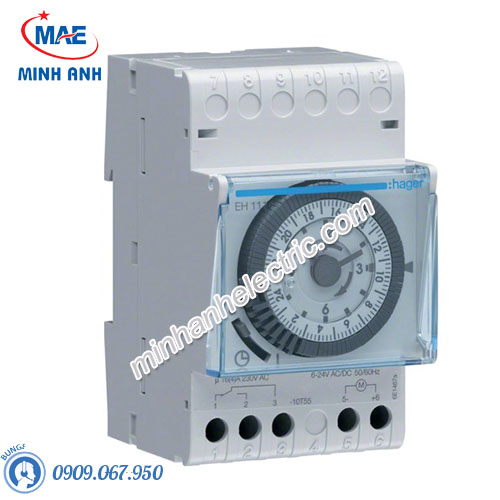 Timer 24h Hager - Model EH111 loại Analog