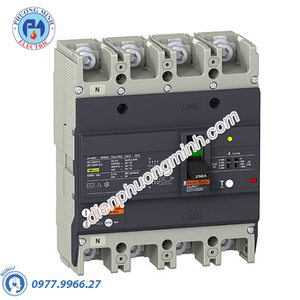 ELCB Type H 4P 250A 36kA 415VAC 0.1-1A - Model EZCV250H4250