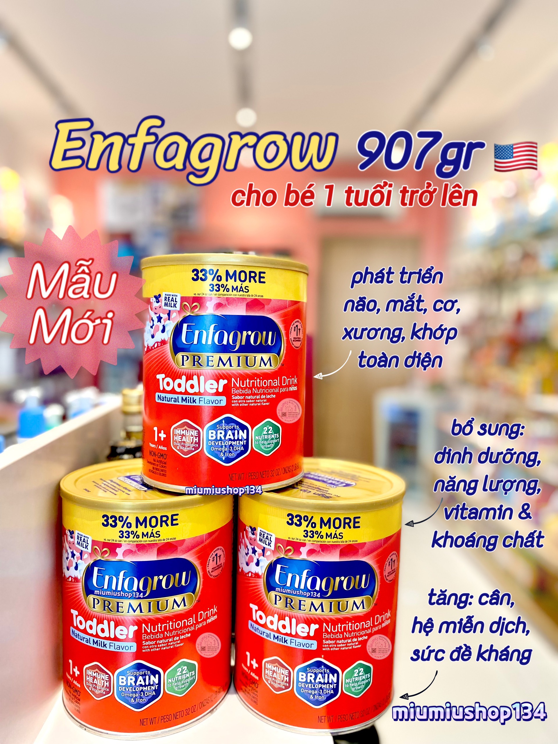 Sữa Enfagrow Premium Todder 907gr 🇺🇸