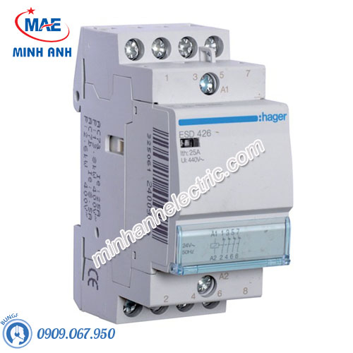 Timer 24h Hager - Model ESD426 dòng Contactor