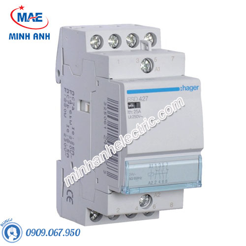 Timer 24h Hager - Model ESD427 dòng Contactor