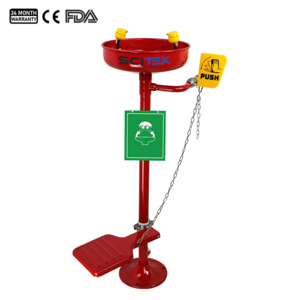 Bồn rửa mắt khẩn cấp gắn sàn, bề mặt phủ epoxy bóng. - EW-F1