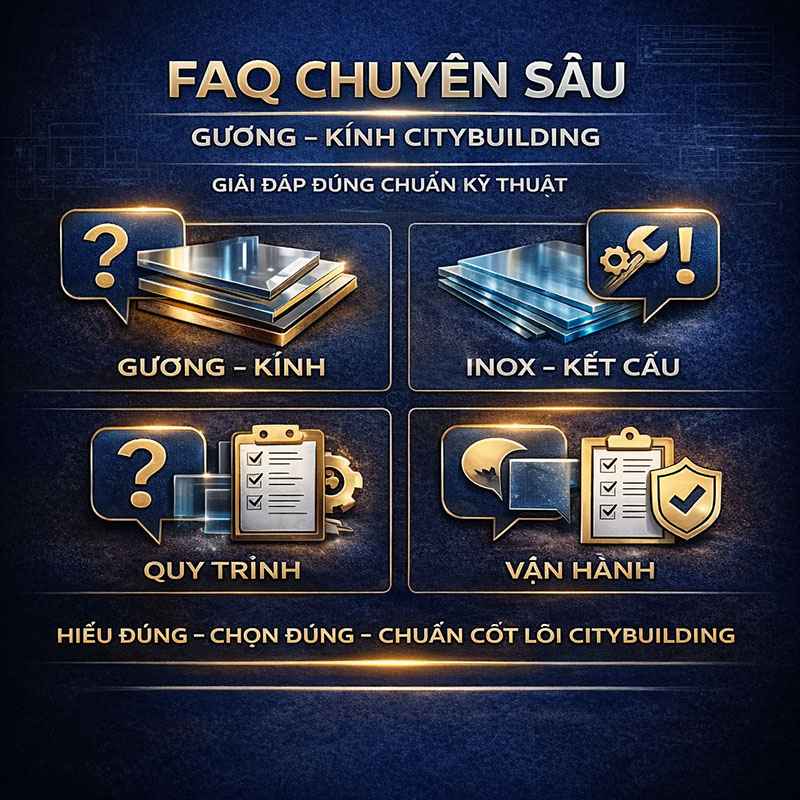 1️⃣ FAQ CHUYÊN SÂU GƯƠNG – KÍNH CITYBUILDING | GIẢI ĐÁP ĐÚNG CHUẨN KỸ THUẬT