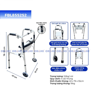 Khung tập đi có ghế ngồi 2in1 FBL855252
