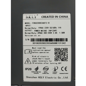 Biến tần KCLY , Biến tần KCLY FDK820, Biến tần KCLY FDK820003A8T4-B