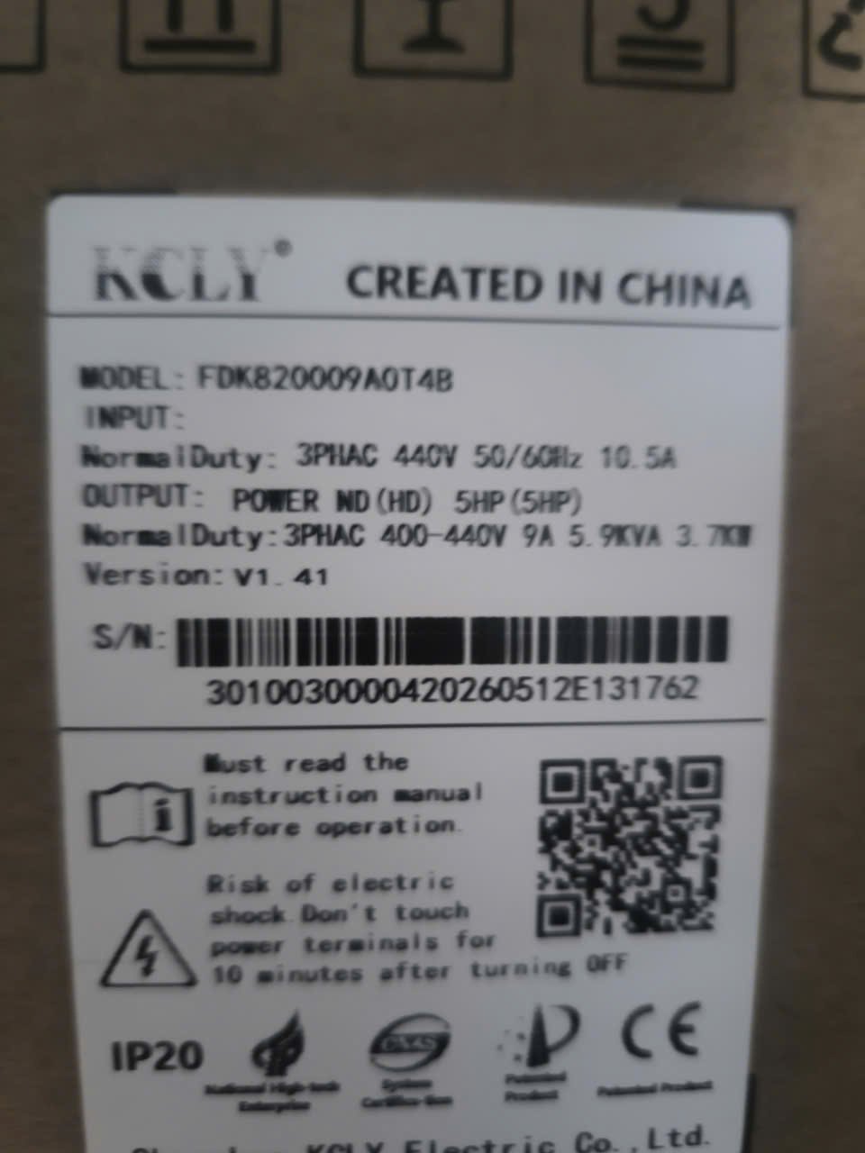 Biến tần KCLY 3.7KW 380V , Biến tần KCLY FDK820, Biến tần KCLY FDK820009A0T4-B