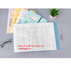 File 30 Lá Khổ A3 HQ4830 – Bìa Nhựa Đựng Tài Liệu A3 30 Lá
