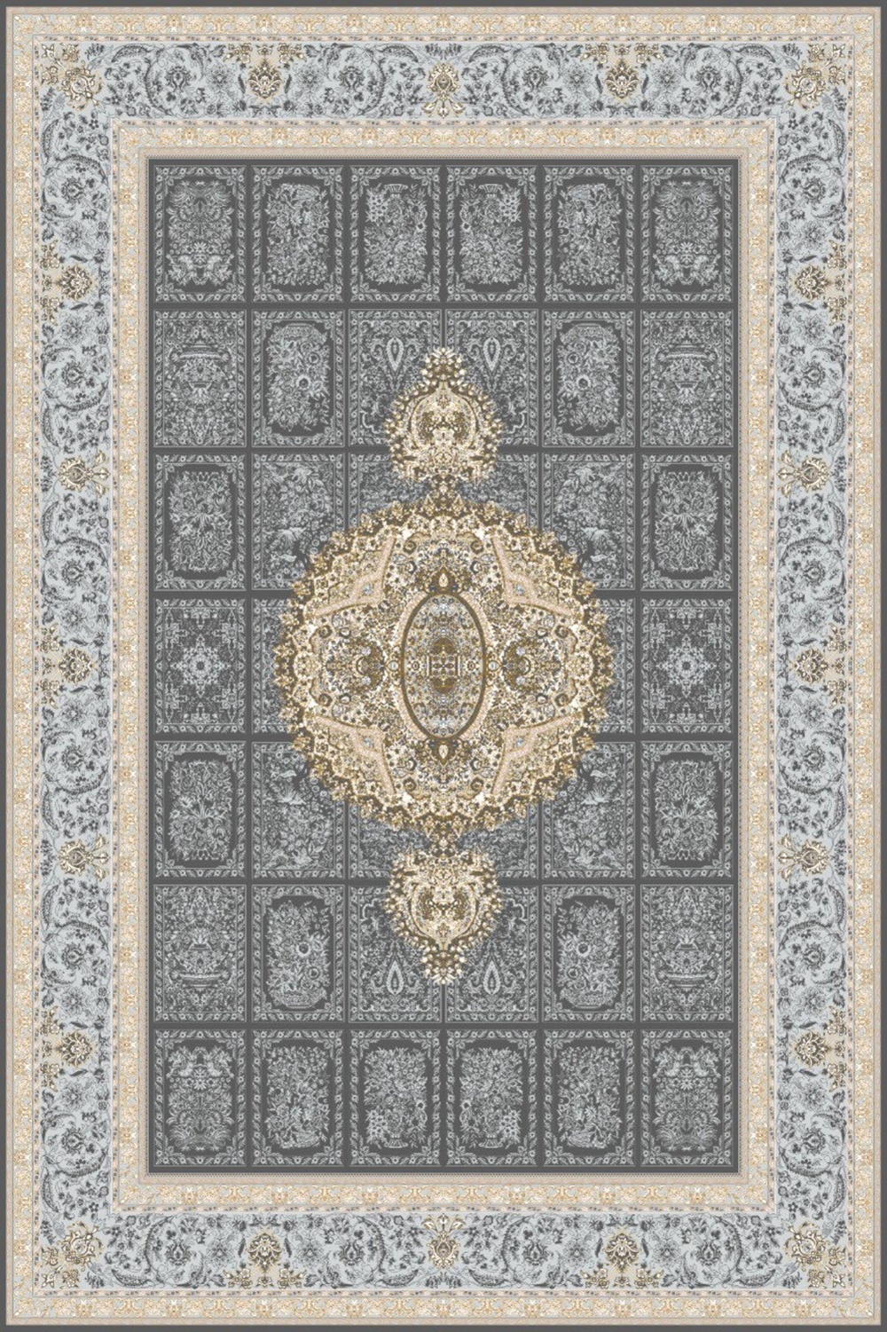 Thảm trang trí Ba Tư sang trọng nhập khẩu từ Iran HLO-FLAMENCO F4525 HNO