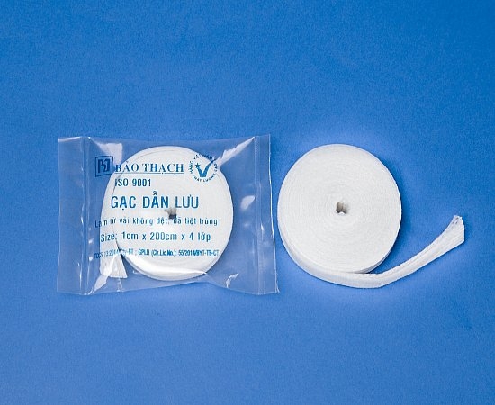 Gạc dẫn lưu Bảo Thạch 1 cm x 200 cm x 4 lớp