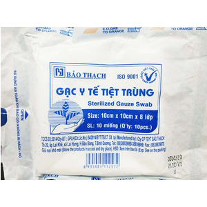 Gạc y tế tiệt trùng Bảo Thạch 10 cm x 10 cm x 8 lớp