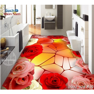 Gạch 3d lát nền mẫu sàn hoa 3d (SH34)