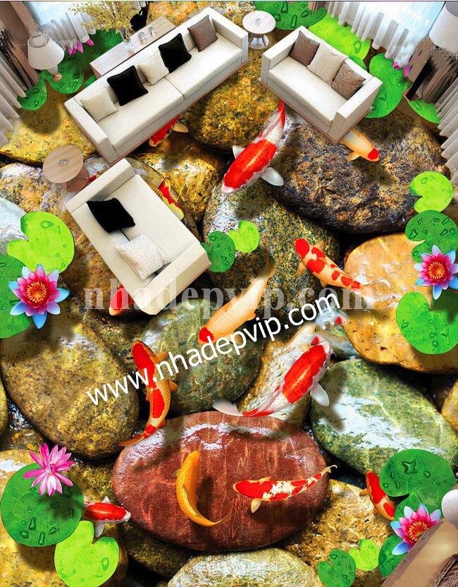 gạch 3d lát nền nhà tắm