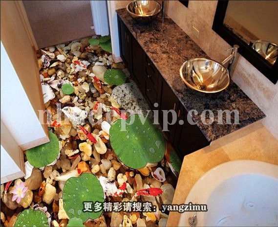 gạch 3d lát nền nhà tắm đẹp