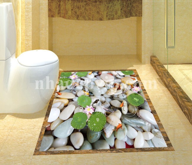 gạch 3d lát nền nhà tắm