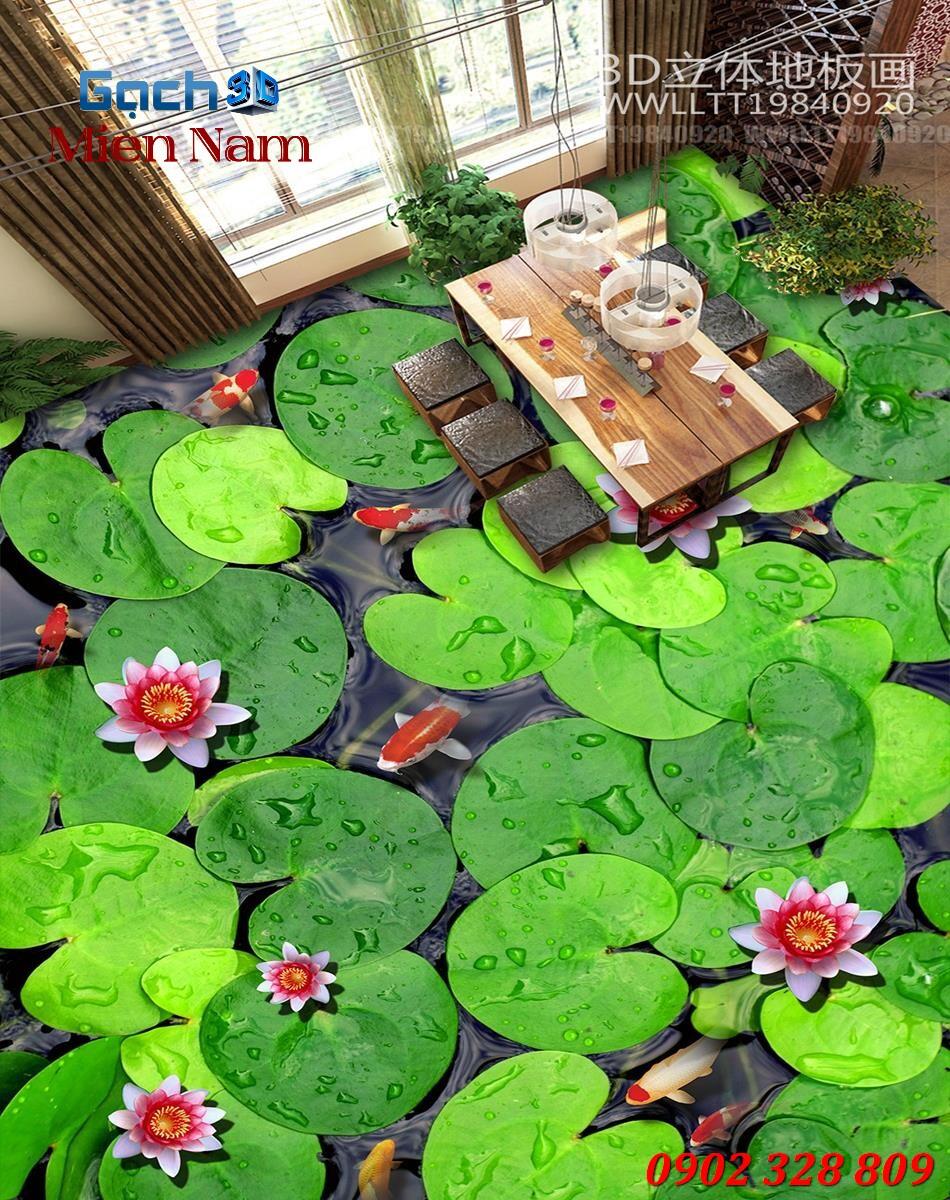 gạch 3d lát nền phòng khách