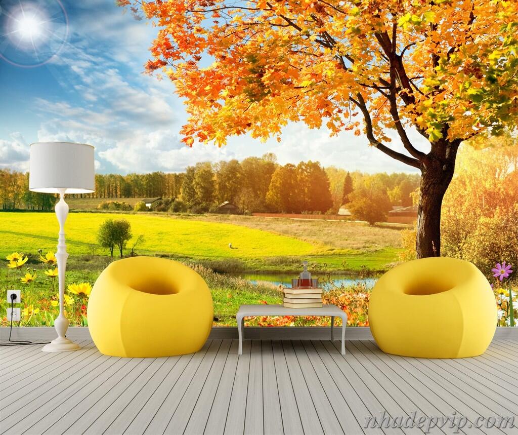 gạch 3d ốp phòng khách