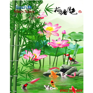 Gạch 3d ốp tường Mẫu Cá koi CKM176