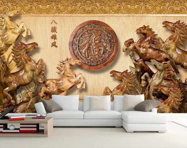 gạch 3d ốp tường phòng khách