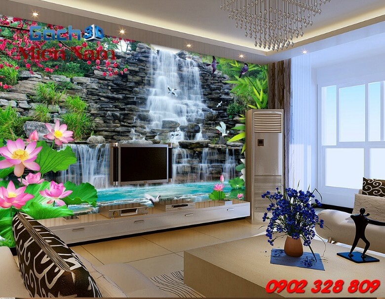 Gạch 3d ốp tường phòng khách TNM300
