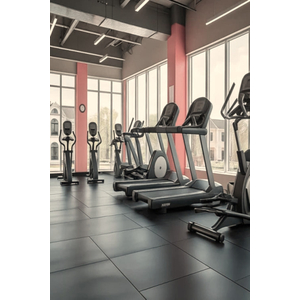 Thảm gạch cao su phòng Gym KT 50cmx50cm - 1mx1m bề mặt đen mịn phủ thảm EPDM ML-RUBBER M003