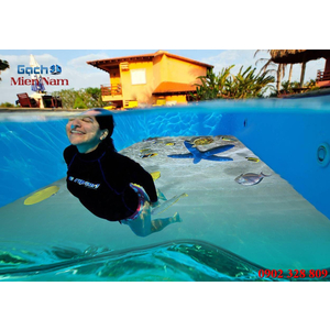Gạch lát nền 3D bể bơi GHB38