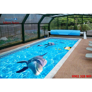 Gạch lát nền 3D bể bơi GHB09