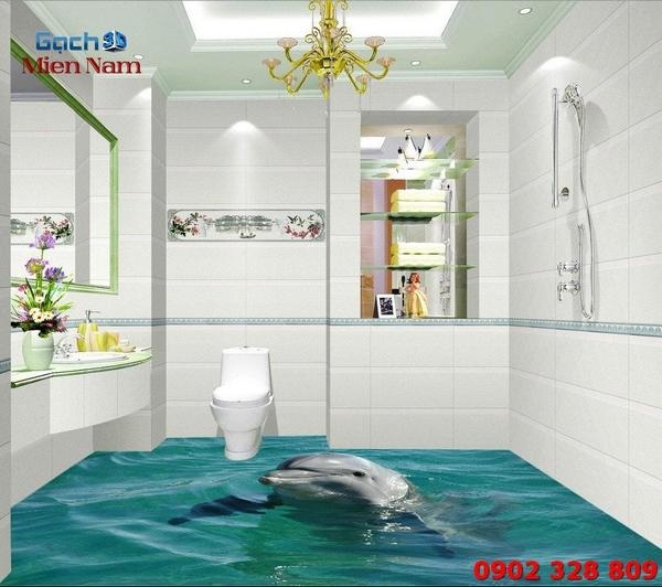 Gạch trang trí 3d phòng tắm