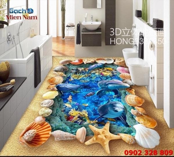 Gạch trang trí 3d phòng tắm