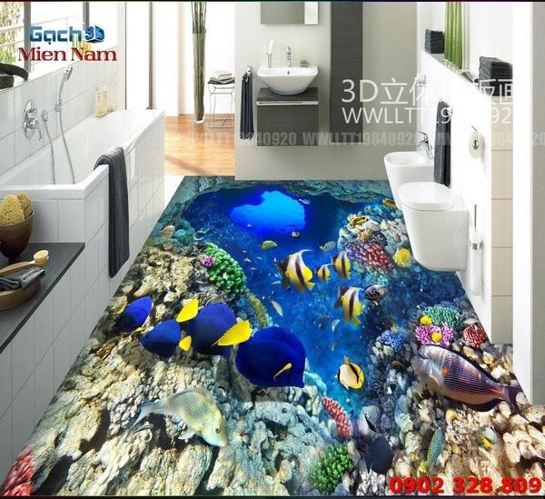 Gạch trang trí 3d phòng tắm